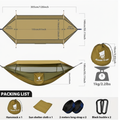 Hammock specifications and packing list - exact match