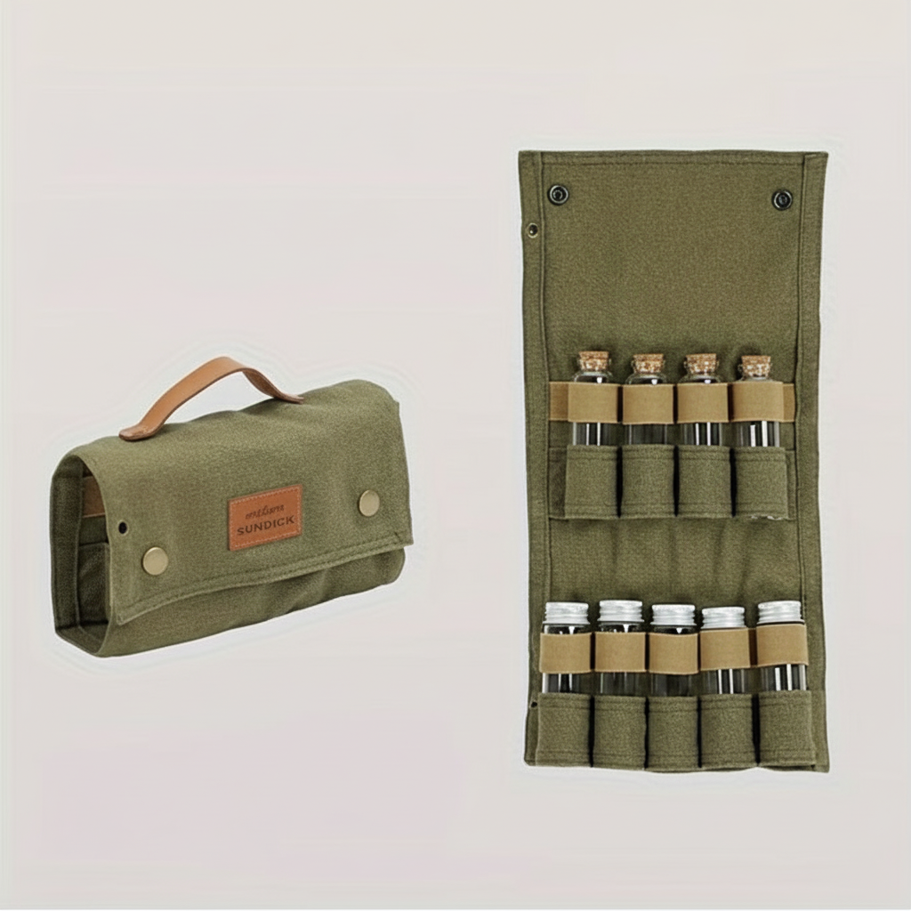 Premium olive green spice organizer