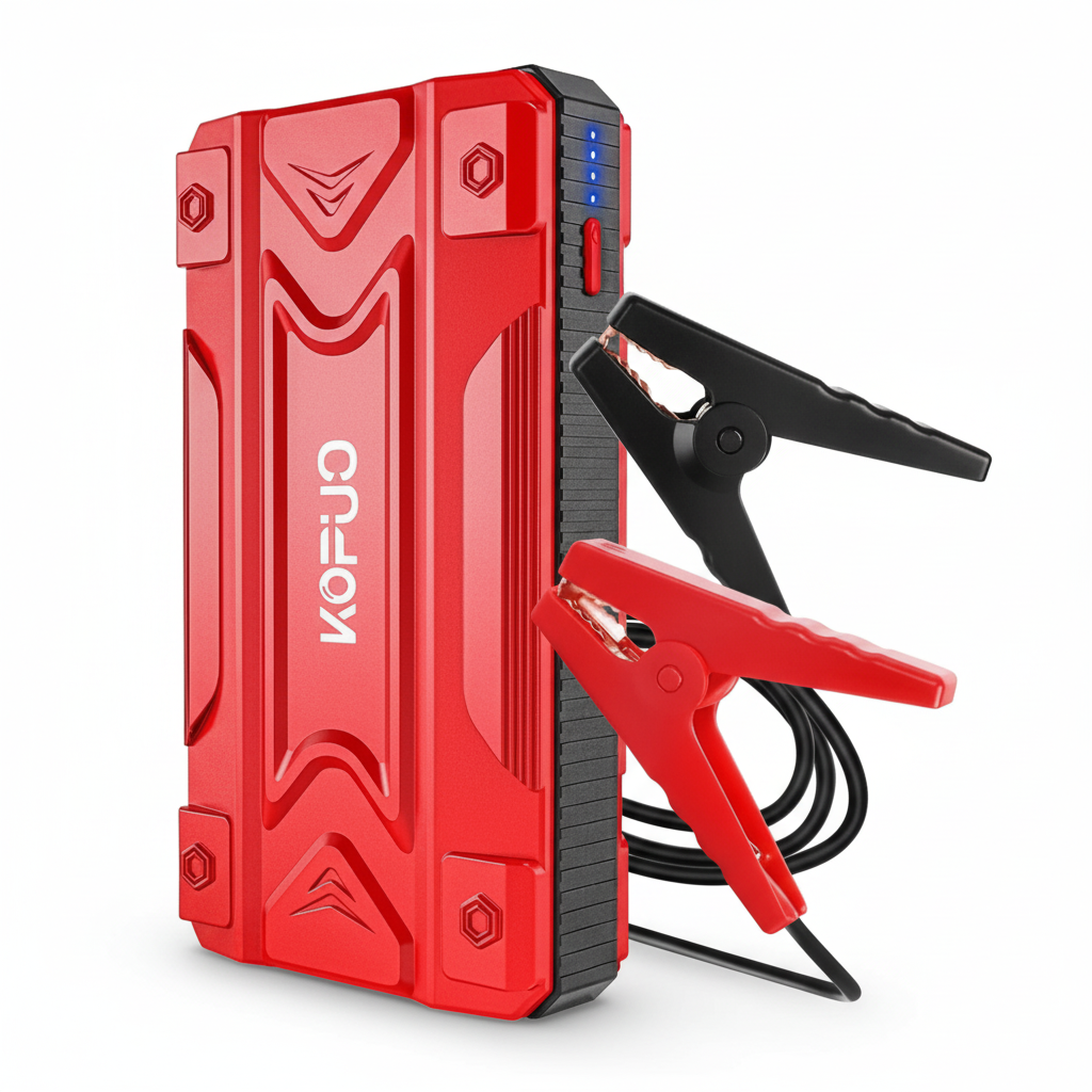 Premium realistic red portable jump starter