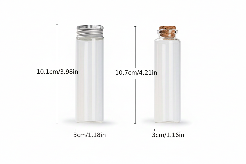Premium spice bottles with dimensions