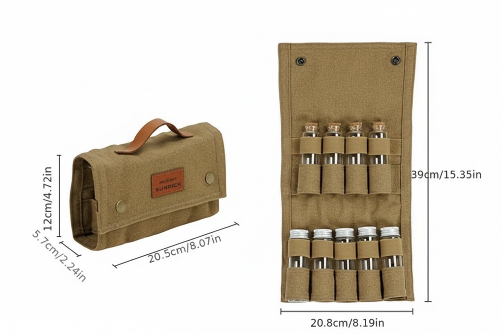 Premium spice organizer roll-up case